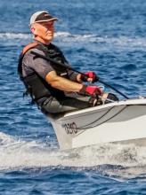 Sandy sailing his RS Aero.